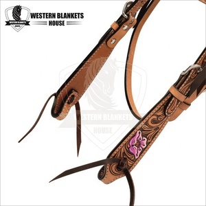 Western Blankets <b>House</b> Super Export Quality Comfortable Racing Horse Headstall Bridle Breast Collar Set Cow Leather for Horse - Product Image 2