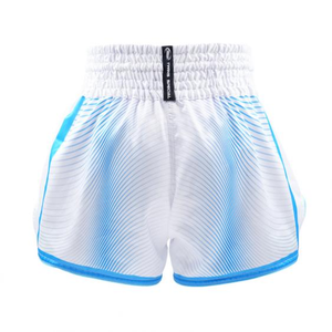 Pantalones Cortos de Muay Thai Fight Gear Blancos y Rojos con Estampado por Transferencia Térmica, Elásticos, Corte Regular, Ropa de Entrenamiento de Boxeo para Hombre, Adulto, 100% Poliéster - Product Image 6