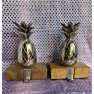 Silver Fruit Shape <b>Christmas</b> <b>Stocking</b> <b>Holder</b> Trendy Designed Metal Made <b>Stocking</b> <b>Holder</b> With Wood Base Available at Lowest Price - Product Image 6
