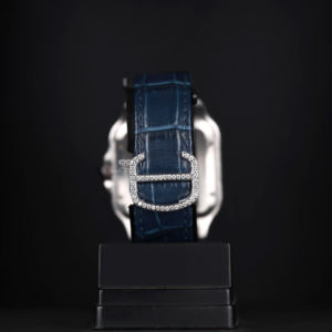 Ice <b>Blue</b> Statement Moissanite Diamond <b>Watch</b> Iced Out Square Roman Dial Luxury Hip Hop <b>Blue</b> Strap Autoamtic <b>Men</b> WristWatch - Product Image 4