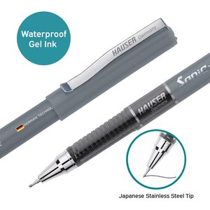 High Quality Plastic Body Hauser Sonic 0.5MM Ballpoint <b>Pen</b> Smooth Stylish Metal Clip <b>Refillable</b> Waterproof Black/Blue Ink - Product Image 5