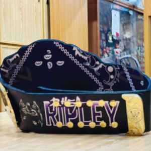 Cinturón de Campeonato Mundial de Lucha Libre Personalizado R-H-E-A R-I-P-L-E-Y W-W-E – Placas Doradas Premium con Correa de Cuero Negro - Product Image 3