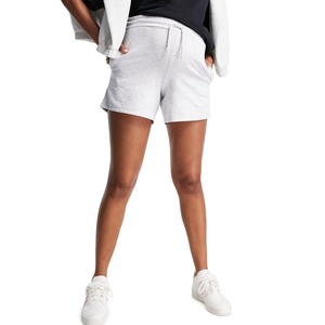 Pantalones Cortos Deportivos Unisex de Felpa Francesa Gris Claro, Corte Holgado, Color Sólido, Ropa Casual de Verano, Tejido Transpirable - Product Image 3