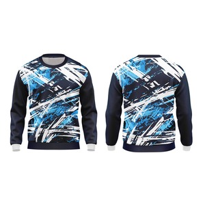 Sweat-shirt à col rond pour homme, coupe classique, 100% polyester, bleu uni, blanc, marine, streetwear décontracté, écologique, vêtements d'automne - Product Image 1