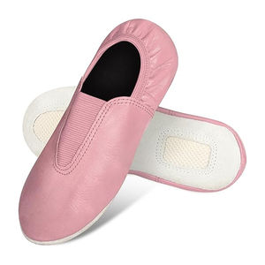 Nuevo Diseño, Zapatillas de Ballet y Gimnasia de Media Suela Elásticas de Lona Rosa para Adultos y Niños, Zapatillas Líricas Elásticas de Cuero - Product Image 2