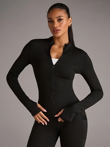 Veste de yoga pour femmes, veste de sport athlétique slim, veste de course, logo personnalisé, OEM, ODM, marque privée, vente en gros, en vrac - Product Image 3