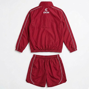 Custom Logo Men's Summer 3-Piece Sportswear Set Grey Windbreaker Hooded Jacket <b>T</b>-shirt Shorts Lightweight Nylon Loose Fit <b>Track</b> - Product Image 4