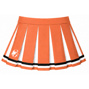 Ensemble d'uniforme de cheerleading orange, haut sans manches à col en V, jupe plissée, pour équipe sportive, performance de danse, entraînement, compétition - Product Image 6