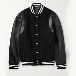 ผู้ผลิต OEM รับผลิตเสื้อแจ็คเก็ตเบสบอลแบบ Letterman คุณภาพสูงสำหรับนักศึกษา  แขนหนัง  สำหรับผู้ชาย - Product Image 1