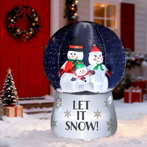 Decorazione Natalizia Gonfiabile Illuminata da 6 Piedi, Divertente Famiglia di Pupazzi di Neve, Globo di Neve per Esterni, Decorazioni per Giardino - Product Image 5