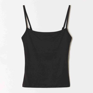 เสื้อกล้ามครอปท็อปผู้หญิงแบบสปอร์ต ผลิตตามสั่งขายส่ง ผ้าฝ้ายถัก 100%  โลโก้ด้านหน้า ไร้ตะเข็บ สำหรับฤดูร้อน สีพื้น - Product Image 5