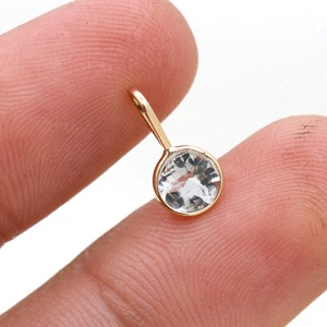 Pendentif Breloque en Améthyste Verte Naturelle Facettée Ronde Plaqué Or Jaune 14K avec Sertissage Clos, Bijoux Fins pour Femme, Vente en Gros - Product Image 6