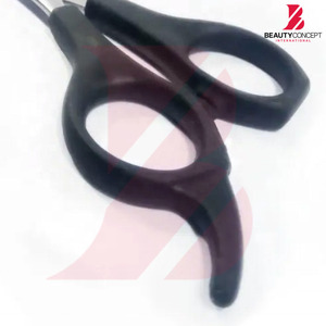 Ciseaux de barbier professionnels en gros, OEM, logo personnalisé, manche en plastique noir, acier inoxydable à haute teneur en carbone, ciseaux de coupe de cheveux - Product Image 6