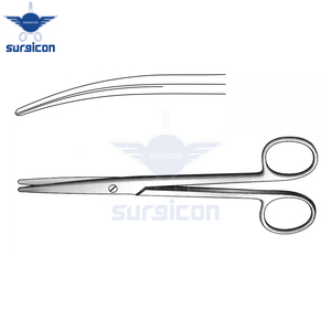 Tijeras quirúrgicas reutilizables de acero inoxidable curvadas y de punta roma de 16 cm (6¼ pulgadas) para cirugía general, plástica y disección de tejidos - Product Image 4