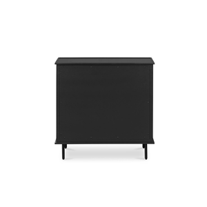 Mesitas de noche de madera de caoba de alta calidad con 3 cajones y color negro para uso en interiores. - Product Image 6