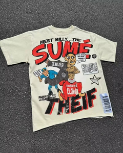 Summer Fashion Heavy GSM Cotton T-Shirt OEM Round Neck Screen Printing Supplier - Product Image 1