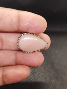 UDGEMS Natural Pink <b>Opal</b> Brass Groove <b>Pendant</b> | Handmade Gemstone <b>Pendant</b> | Vintage Style Women's IGI Certified Jewelry Model - Product Image 3