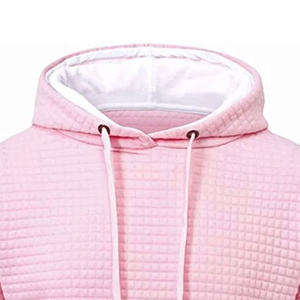 Sudadera con Capucha para Hombre, Tejido Waffle Rosa, Corte Regular, Informal, Otoñal, Transpirable, Manga Larga, de TIAGO SPORTS - Product Image 4
