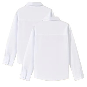Garden Children's Unisex Preppy Style Long Sleeve Shirt Two-Piece Set Short-sleeved High School Uniform 100% Cotton Canvas - Product Image 2