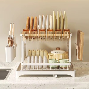 Modern kitchen essential with premium metal construction Multi-purpose <b>dish</b> <b>rack</b> for <b>dishes</b>, fruits, and kitchen tools - Product Image 4