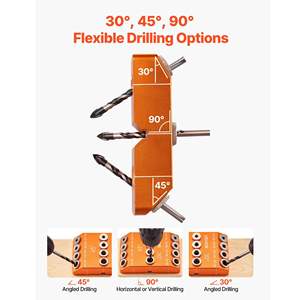 Portable Precision 30/45/90 Degree <b>Drill</b> Guide <b>Jig</b> 4 Sizes Portable Drilling Machines - Product Image 2