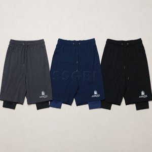 Shorts Bermuda Homme Couleur Unie Modeste Halal AMRISS – Fabricant, Logo Brodé, Taille à Cordon, Séchage Rapide, Vente en Gros - Product Image 1