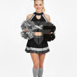 Conjunto de Uniformes de Animadoras Juveniles Verdes con Top de Animadoras con Pedrería, Chándal, Ropa de Práctica, Bolso para Equipo de Academia de Danza y Zapatillas con Lazo - Product Image 3