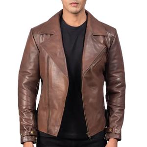 Nouvelle Collection – Blouson Moto Homme en Peau de Mouton Enduite, Couleur Unie, Écologique, Imperméable et Respirant – Style Urbain Tendance à Prix Abordable - Product Image 1
