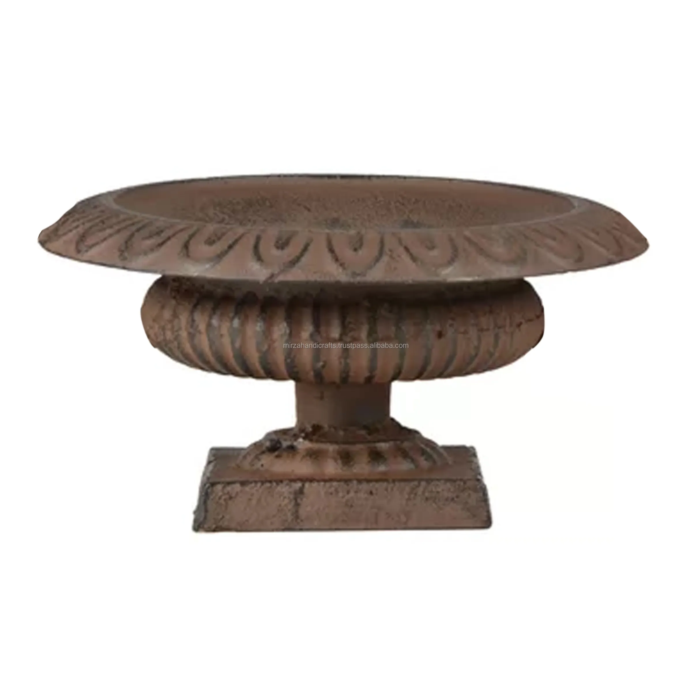 Cast Iron Urn Planter Garden Metal Brown Embossing styled urn use to Home and Garden Decoration Urn Planter