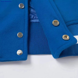 แจ็คเก็ต Varsity Letterman ปักลาย แจ็คเก็ตเบสบอลทรงบอมเบอร์ ตัวเสื้อทำจากผ้าขนสัตว์ แขนเสื้อทำจากหนัง สไตล์วิทยาลัย แฟชั่นสตรีทแวร์ - Product Image 3