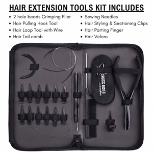 Kit Profesional para Instalación de Extensiones de Cabello: Alicates de Micro Anillos de 2 Orificios, Aplicador de Bucles de Alambre, Gancho, Peine, Clips y Agujas - Product Image 2