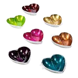 Trang Trí Kim Loại Men Hình Trái Tim Thiết Kế Đầy Màu Sắc Bát Handmade Cho Trái Cây Hoặc Salad Sô Cô La Phục Vụ Bát - Product Image 1