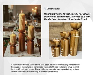 Candelabros de Madera Hechos a Mano, Portavelas de Madera Artesanales, Decoración Rústica para Mesa, Decoración Escandinava para el Hogar, Centro de Mesa para Bodas - Product Image 2