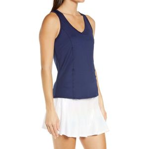 <b>Navy</b> Tennis Athletic Tank <b>Tops</b> Racerback Performance Fabric Quick Dry Court Training Sports Premium Women's Tank <b>Tops</b> - Product Image 3