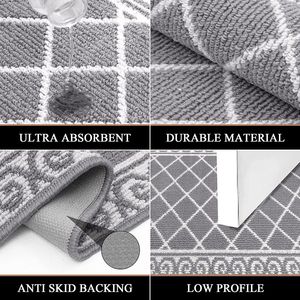 Tappeto grigio a basso profilo per interni, antiscivolo, lavabile, per ingresso, corridoio lungo, cucina, uso interno - Product Image 2