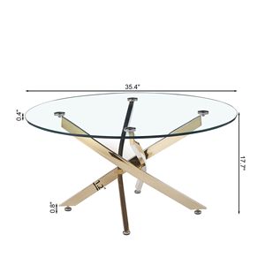 Tavolino da Caffè Moderno Rotondo in Vetro Temperato con Eleganti Gambe Cromate - Product Image 6