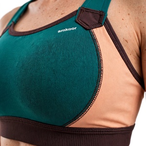 Soutien-gorge de sport respirant sans armatures pour femme, couleur personnalisable, coupe racerback, bonnet 3/4, séchage rapide, en Spandex/Coton, lavable en machine, couleur unie - Product Image 6