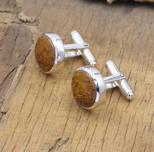 Boutons de manchette en argent sterling 925 faits à la main, bijoux de luxe pour hommes, cadeau pour les garçons d'honneur, boutons de manchette de mariage avec serti Mariyam - Product Image 2