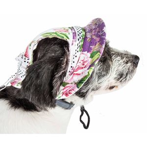 Cappello per Cani Regolabile con Motivo Floreale Botanico, Protezione UV, Abbigliamento e Ornamento per Animali Domestici - Product Image 1