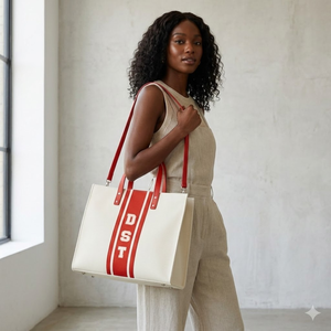 Delta |   Sigma |   Bolso Tote de Yute para Mujer Theta Sorority, Bolso de Hombro Espacioso para el Trabajo, Compras y Viajes, Bolso Casual - Product Image 4