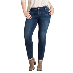 High Waisted Women Jeans Pants Classic Straight Leg Denim Trousers Casual Blue Pockets Comfort Slim Fit Jeans - Product Image 4