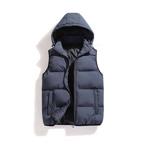 Chaleco Acolchado con Capucha para Hombre, Plateado Brillante, Sin Mangas, con Cierre Frontal, Casual, para Verano e Invierno, Impermeable, Ecológico, Cálido y Ajustado - Product Image 6