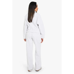 Women's <b>2</b> <b>Piece</b> Fleece Sweatshirt <b>Set</b> <b>White</b> Casual Loose Fit Full Length Pants With Pocket All Seasons Sportswear - Product Image 5