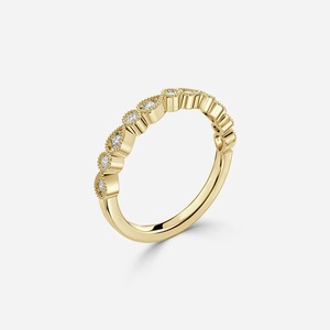 Anillo de Boda de Media Eternidad con Diamantes Cultivados en Laboratorio de 2 Quilates, Corte Marquesa, en Oro Amarillo de 14K, para Mujer, Venta al Por Mayor - Product Image 1