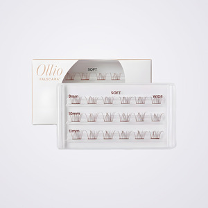 Extensions de cils coréennes Ollio Pearl Mascara Salon, extensions de cils en pack individuel, faux cils brun doux - Product Image 3