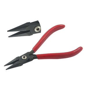 115mm Black Oxide Stainless Steel Precision Needle Nose <b>Plier</b> Chain Nose Smooth Jaws Spring PVC Handles Circlip Fishing Jewelry - Product Image 1