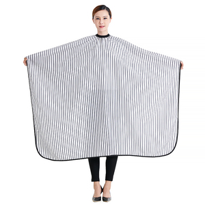 Private Label Water Resistant Barbershop <strong>Salo</strong> <strong>Hairdressing</strong> Capes Custom Barber Cape Gray Striped Barber Cape - Product Image 1