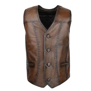 Prix de gros, couleurs personnalisées, gilet en cuir pour homme, vente chaude, gilet en cuir pour homme de haute qualité - Product Image 1