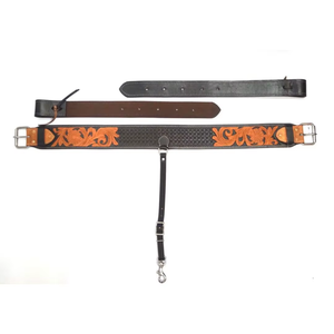 Meilleures ventes : Sangle de selle en cuir western à tressage en panier, rembourrée, avec billettes latérales, équipement d'équitation durable, vente en gros OEM - Product Image 3