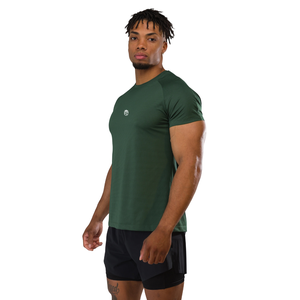 Camiseta Base Tee para Hombre, Color Verde Montaña, Manga Corta, Algodón Premium, Cómoda, para Gimnasio, Ropa Deportiva Moderna, Venta al Por Mayor - Product Image 2